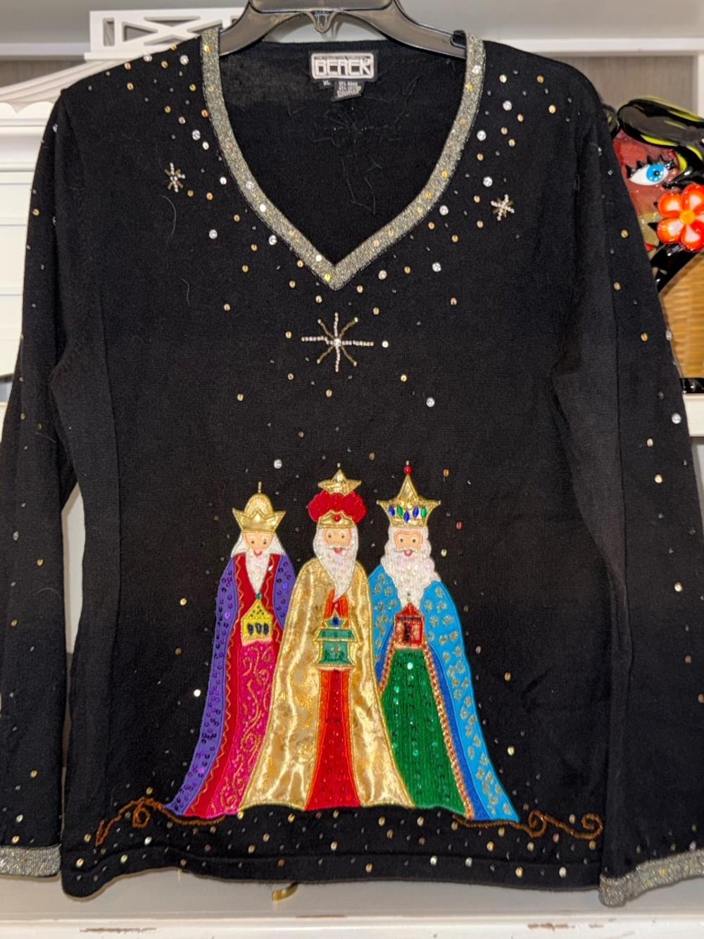 Berek XL chrismas wisemen lightweight sweater 3 kings vintage? - Picture 2 of 3